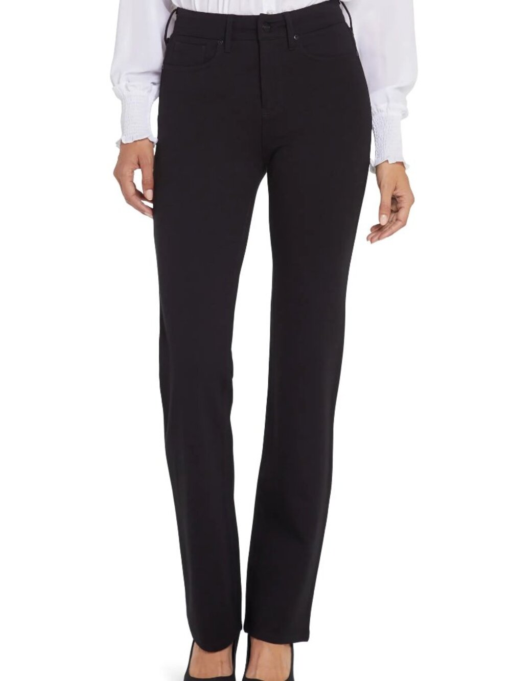 NYDJ Marilyn Straight Leg Black Pants Classic Trousers Size 10